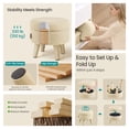 thumbnail image 3 of LEDREM Footstool Round Storage Ottoman with Teddy Fleece Seat,  Footrest and Small Table for Living Room and Hallway, Summer Sand, 3 of 8