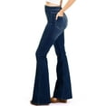 thumbnail image 2 of Cello Jeans Women's High Rise Stretchy Flares (9, Dark Denim), 2 of 4