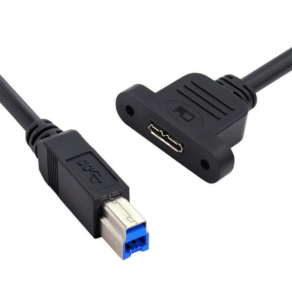 FVH Type-B USB 3.0 Male to Micro 3.0 Type-B Female Screw Mount Type Extension Cable 5Gbps