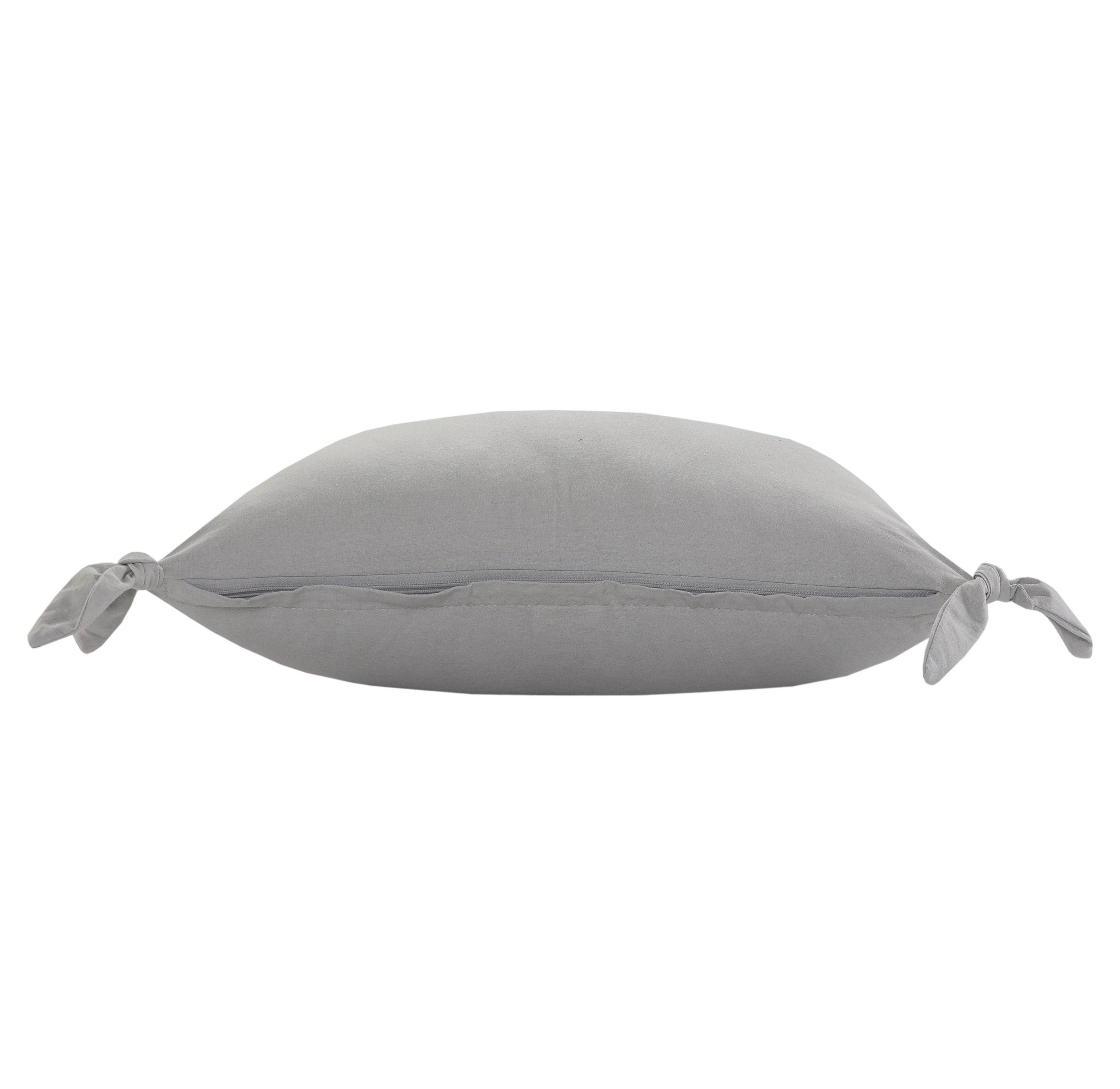 LR Home Ayra Set of 2 Gray Solid 16" x 24" Cotton Adult Decorative Throw Pillows