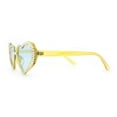 thumbnail image 3 of Womens Iridescent Rhinestone Bling Bubbly Heart Shape Sunglasses Yellow - Blue, 3 of 4