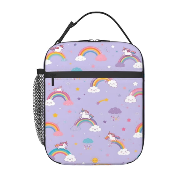 Unicorn Rainbow Lunch Bag Reusable Thermal Lunch Tote with Handle for Women and Men