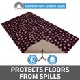 thumbnail image 2 of Drymate Pet Bowl Placemat, Dog & Cat Food Feeding Mat - Absorbent Fabric, Waterproof Backing, Slip-Resistant - Machine Washable/Durable (16” x 28”) (Paw Path Tan), 2 of 6