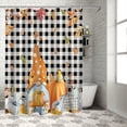 thumbnail image 5 of Fall Shower Curtain Gnome Pumpkin Bird Shower Curtains for Bathroom Maple Leaf Buffalo Plaid Bath Curtains Sets with Hooks for Autumn Thanksgiving Seasonal Decor Waterproof Extra Long 72" X 84", 5 of 6
