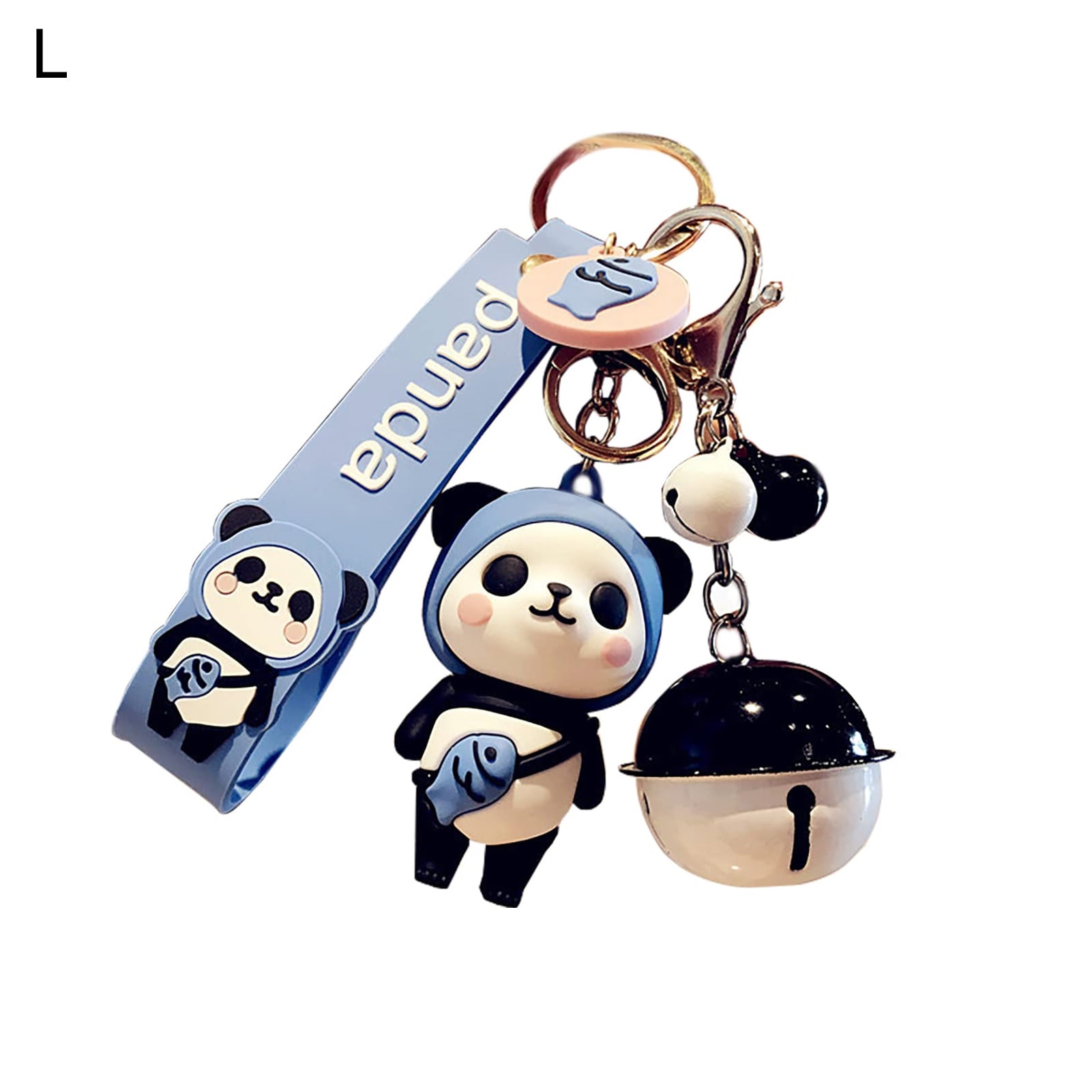 Naierhg 2Pcs Key Chain Metal Panda Doll Shape Key Holder for Daily