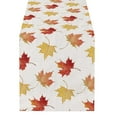 thumbnail image 2 of Linen Thanksgiving Table Runner with Pumpkin Maple Leaf Plaid Design for Harvest Holiday Party Decor, Autumn Kitchen Dining Table Centerpiece, Farmhouse Rustic Fall Decorations, Seasonal Home Accent, 2 of 6