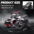 thumbnail image 6 of 12V Kids Ride On ATV Car, MUKIDY 2 Wheeler Motorcycle Electric Vehicle ATV with LED, Music,Ride on Car Toy for Boys and Girls -White, 6 of 10