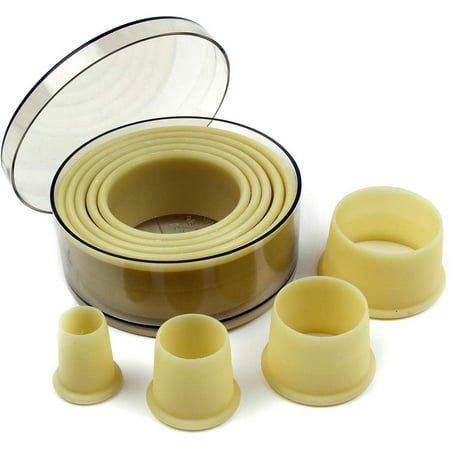 

O Creme Round Heat-Resistant Plastic Cutter in Nine Sizes One of Each