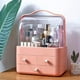 thumbnail image 5 of Organizador de maquillaje, caja de almacenamiento de cosméticos portátil de acrílico, cajones transparentes, caja de joyería, soporte para cosméticos para tocador y baño (rosa), 5 of 5