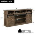 thumbnail image 2 of AENKYO 58" Farmhouse TV Stand with Sliding Barn Doors, Adjustable Shelves for TVs up to 65", Natural Brown, 2 of 10