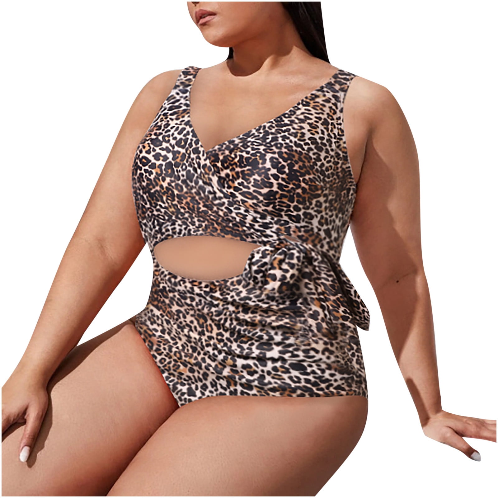 plus size leopard swimwear