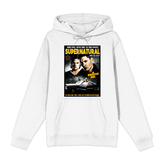 Supernatural Sam & Dean Poster Art Long Sleeve Unisex Adult Hooded Sweatshirt-Large