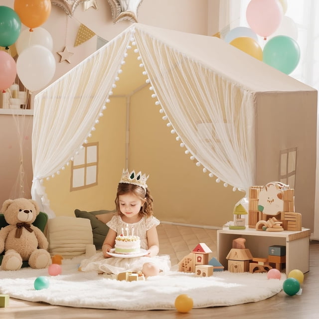 Carpa de Juego Infantil Xiaowantong Grande, 140 cm de Largo, con Colchoneta y Luces