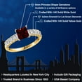 thumbnail image 2 of Gem Stone King 14K Two Tone Gold Red Garnet and Lab Grown Diamond Engagement Ring for Women | 2.00 Cttw | Princess 6MM | Gemstone January Birthstone | Size 6, 2 of 6