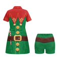 thumbnail image 7 of Psesaysky Christmas Elf Tennis Dress with Built in Shorts for Women Zip up Golf Tennis Dress with Pockets&Collar Women's 2 Piece Workout Activwear Sets Christmas Outfit, 7 of 7