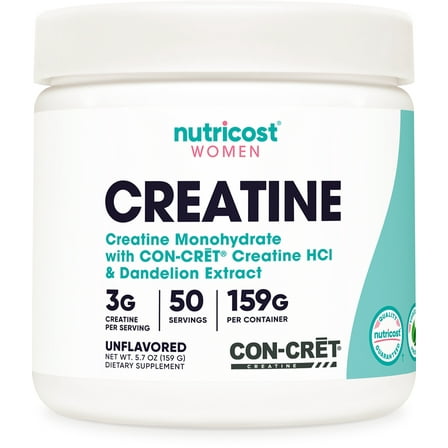 Nutricost Creatine Monohydrate Powder for Women Unflavored Supplement, 50 Servings