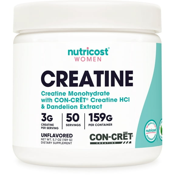 Nutricost Creatine Monohydrate Powder for Women Unflavored Supplement, 50 Servings