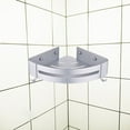 thumbnail image 6 of Shower Adhesive Wall Mounted Corner Shelf Aluminum Shampoo Holder Storage for Toilet - Triangle, 6 of 7