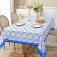 thumbnail image 5 of Blue White Plaid Tablecloth 60×84 inch Spring Summer, Waterproof Rectangular Table Cloth Washable, Stain Resistant Cloth Table Cover for Party Picnic Dinner Decor (Blue Plaid), 5 of 6