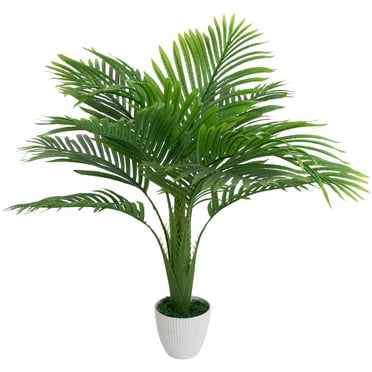 Northlight Artificial Areca Palm Tree in a Textured Lined Pot - 36"