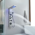 thumbnail image 6 of 4-Jet Rainfall Shower Panel System with Rainfall Waterfall Shower Head and Shower Wand With LED light in Black Nickel, 6 of 14