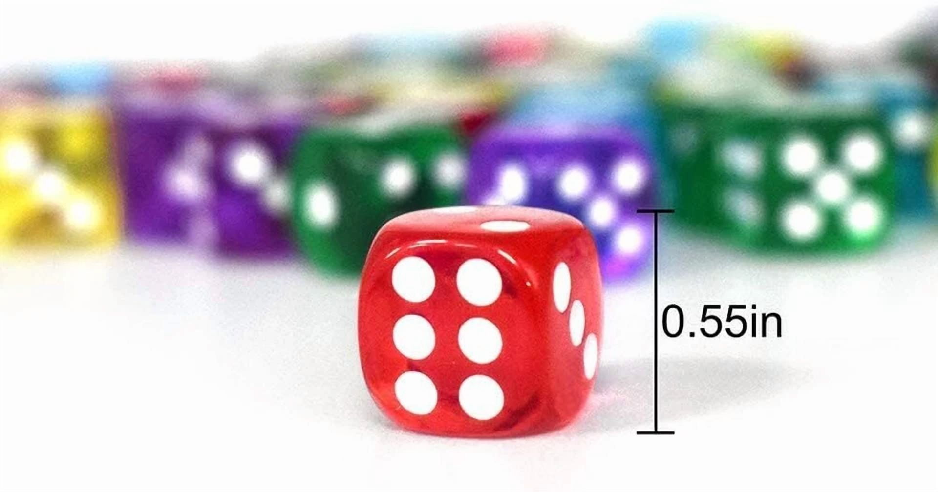 BUTTERFLY- 50 Of Pack 14Mm 6 Sided Dice Set Translucent Colors Dice With Black Pouch For B