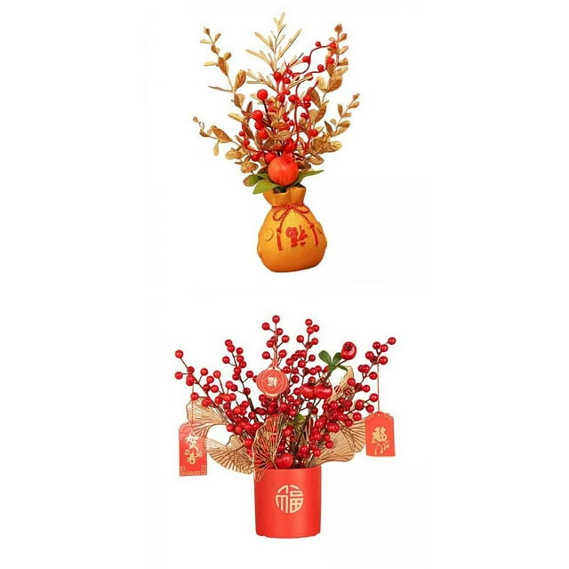 2 adornos de flores artificiales en maceta para decoración de oficina EstiloF