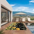 thumbnail image 3 of Black Sunflower Outdoor Rug for Patio/Deck/Porch, Non-Slip Large Area Rug 6 x 9 Ft, Summer Eucalyptus Botanical Floral Indoor Outdoor Rugs Washable Area Rugs, Reversible Camping Rug Carpet Runner, 3 of 8