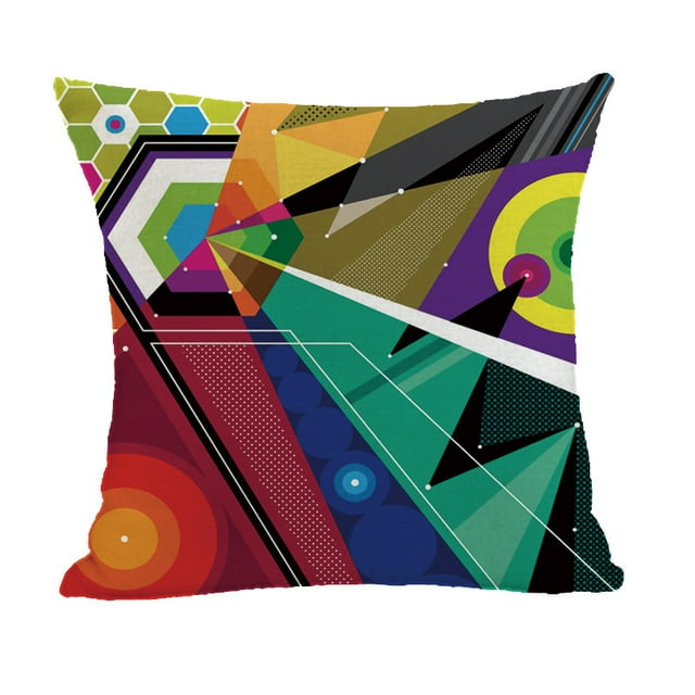 Throw Pillow Cover Abstract Chaotic Waves Rainbow Colors Decor Lumbar Pillow Case Cushion for Sofa Bed 18x18 Inch, 2 PCS Pattern 8