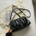 thumbnail image 5 of Nuevo bolso plisado debajo del brazo con textura Joker, bolso de hombro de moda para mujer de PU negro, 5 of 5