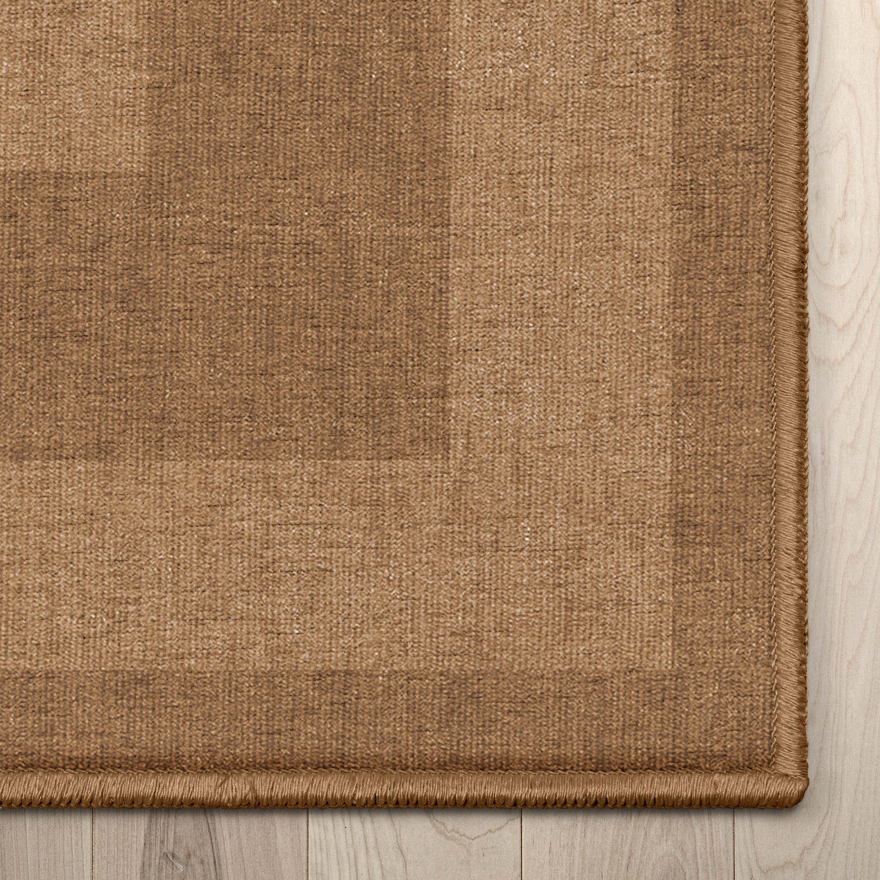 Well Woven Modern Plain Border Brown Flat Pile Easy to Clean 2'3" x 7'3" Runner Rug for Living Room Stairs Hallway and Kitchen