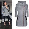 thumbnail image 7 of Luwomo Jackets for Womens Ladies Warm Zipper Long Sleeve Hooded Winter Fashion Sweater Loose Fit Coat Tops Grey,4XL, 7 of 7