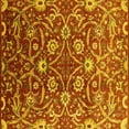 thumbnail image 1 of Ahgly Company Machine Washable Indoor Square Oriental Yellow Industrial Area Rugs, 8' Square, 1 of 4