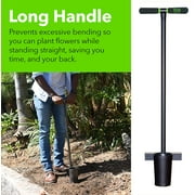 Yard Butler Bulb & Garden Planter - long handled manual planting tool for digging holes to plant tulips, iris, daffodils, and spring flower bulbs - IBPL-6