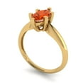 thumbnail image 2 of 1 ct Marquise Cut Simulated Red Diamond Solitaire 18K Yellow Gold Womens Engagement Ring, 2 of 5