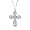 thumbnail image 2 of Bling Jewelry Womens Elegant Bridal Necklace with Cubic Zirconia Cross Pendant in Sterling Silver, 2 of 5