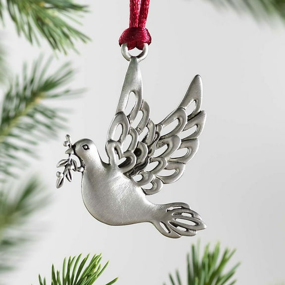 Luoshdecor Christmas Ornaments 2025, Solid Pewter Dove Christmas Tree Ornament,Handcrafted Metal Dove of Peace Decor for Xmas Trees Home Party Party Gifts