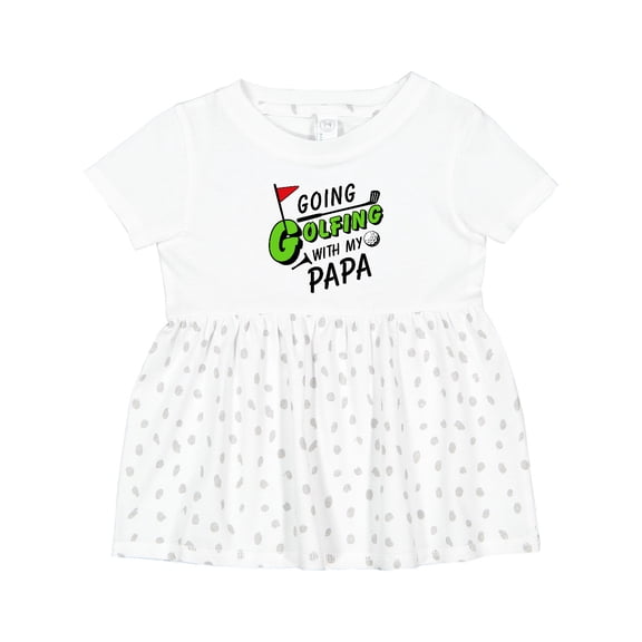 Inktastic Going Golfing with My Papa- Kids Golf Girls Baby Dress