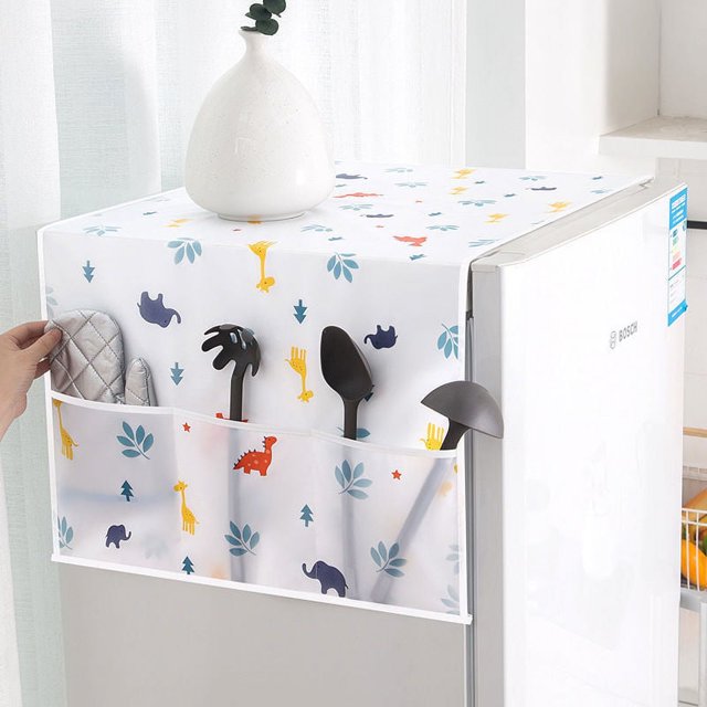 Cubierta de tela para refrigerador, bolsa colgante para refrigerador, bolsa de almacenamiento, tela a prueba de polvo, bolsa de almacenamiento para el hogar brillar Electrónica