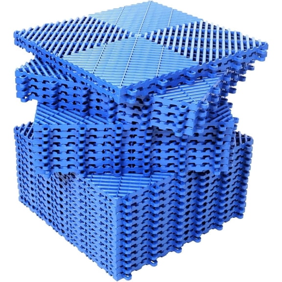 Urday 25pcs Garage Floor Tiles, 15.6"x15.6" Interlocking Non-Slip Floor Mats, High-Impact Drainage Deck Splicing Tiles for Garage, Gym & Patio, Yellow