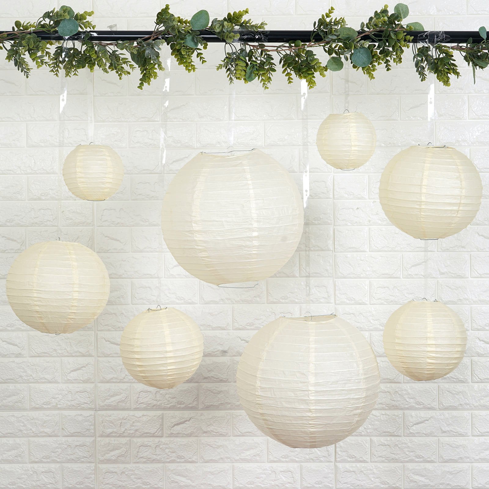 Efavormart Set of 8 Chinese Lanterns Hanging Paper Lanterns With Metal Frame 6"/8"/10"/14