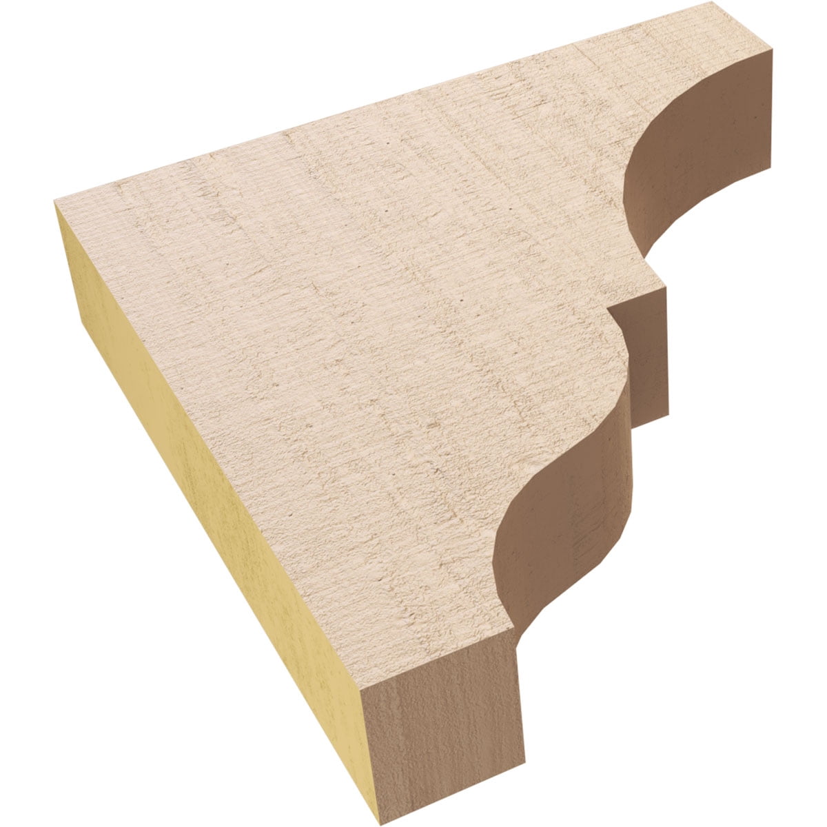2"W x 10"D x 10"H Thin Asheboro Rough Cedar Woodgrain TimberThane Corbel, Primed Tan