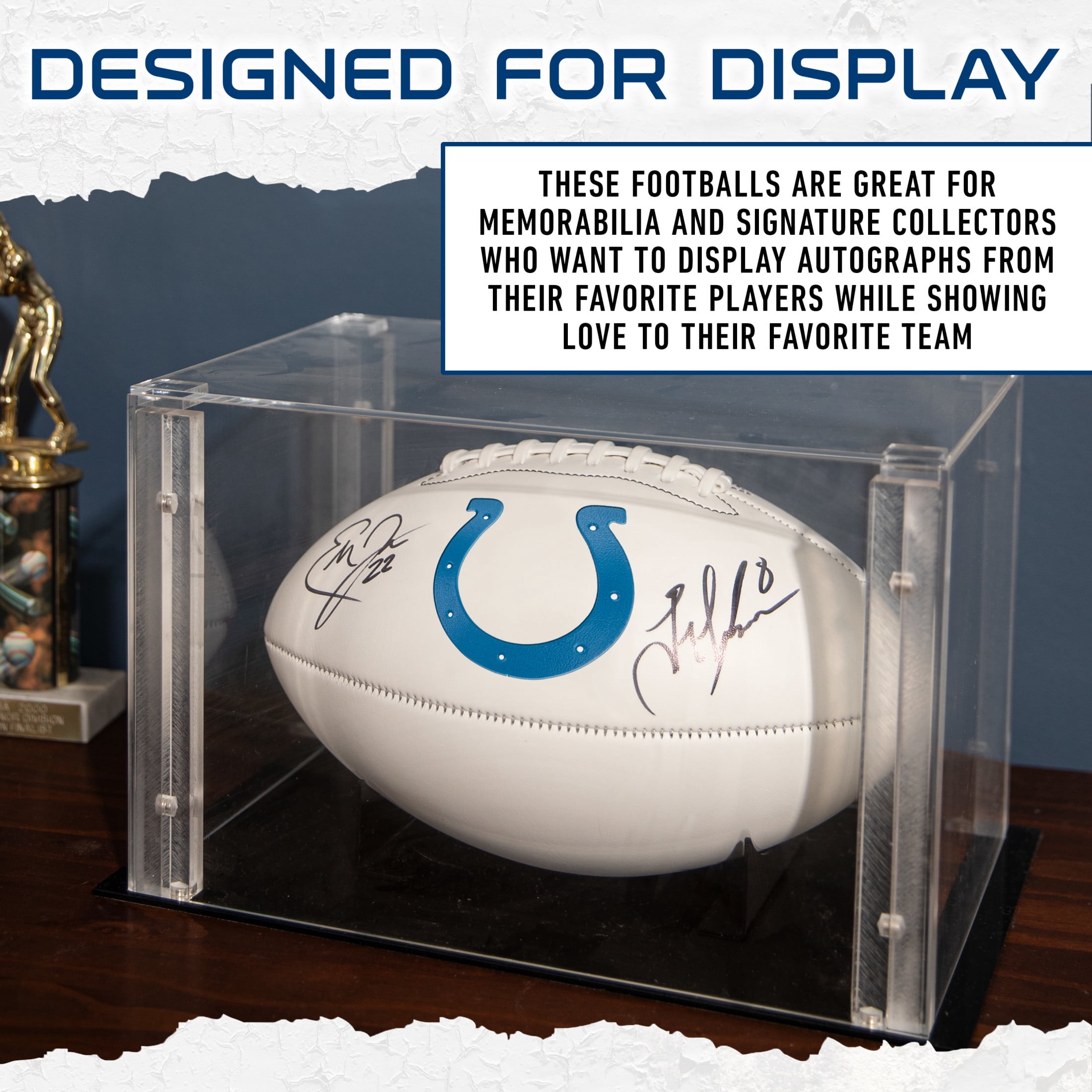 Franklin Sports NFL Indianapolis Colts Autograph Football - Official Size White Panel Souvenir Football for Autographs + Signatures - NFL Team Fan Shop Memorabilia Football for Display