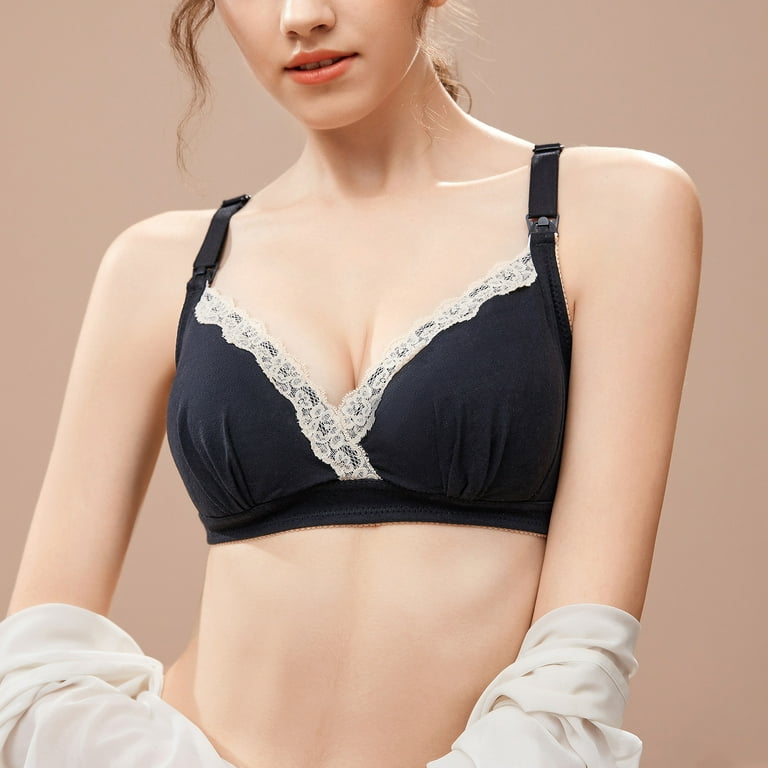 SELONE Nursing Bras Push Up No Underwire Front Closure Front Clip Zip Front  Front Snap Lace Maternity Front Hook Close Sagging Breasts Breathable