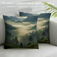thumbnail image 3 of GOSMITH Misty Forest Throw Pillow Cover Mountain Foggy Pine Tree Coniferous Trees Cool Sun Green Decorative Pattern Kid Indoor Sofa Porch Living Room Big Pillow case, 3 of 5