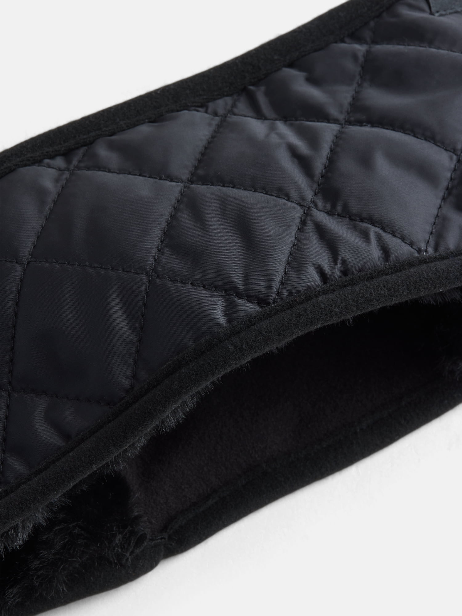 Ozark Trail Women's Faux Fur Quilted Headband, Black Soot