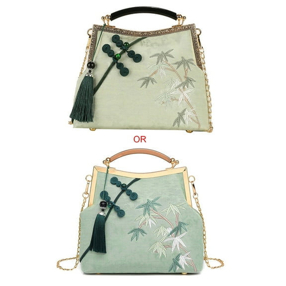 Embroidery Tassel Clutch Purses for Women Evening Bag Bridal Wedding Party Prom Handbags