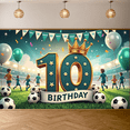 thumbnail image 2 of Decorative Design Birthday Party Banner Soccer Theme Kids Birthday Happy Banner for Birthday Party Kids Party Indoor Decoration, 2 of 3