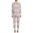 thumbnail image 3 of Jaclyn Intimates Long Sleeve Henley Printed Pajamas (Women's) 2 Piece Set, 3 of 5