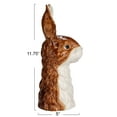 thumbnail image 4 of Creative Co-Op Hand-Painted Decorative Stoneware Rabbit Vase, Brown and White, 4 of 5